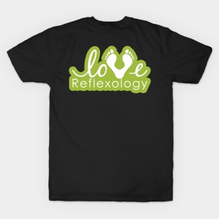 Love Reflexology - BACK of shirt placement (light green outline) T-Shirt